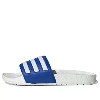 Тапочки adilette boost slide 'white royal blue' Adidas, синий