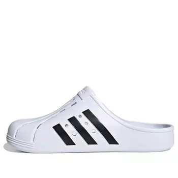 Тапочки adilette clog 'white black' Adidas, белый