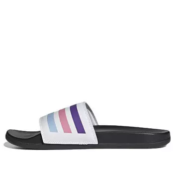 Тапочки adilette comfort sandals 'white purple pink' Adidas, белый