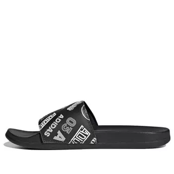 Тапочки adilette comfort slide 'all over logos - black' Adidas, черный
