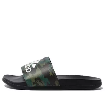 Тапочки adilette comfort slide 'black camo' Adidas, черный