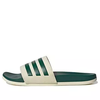 Тапочки adilette comfort slide 'collegiate green' Adidas, бежевый