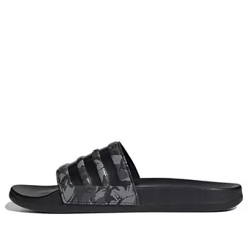Тапочки adilette comfort slide 'grey camo' Adidas, черный