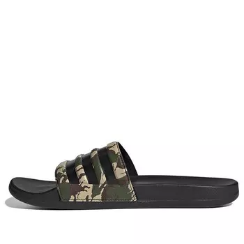 Тапочки adilette comfort slides 'wild pine camo' Adidas, черный