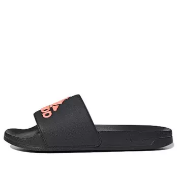 Тапочки adilette cozy wear-resistant black slippers 'black pink' Adidas, черный