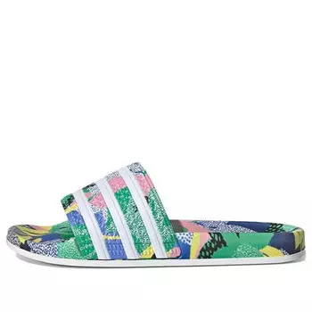 Тапочки adilette flowers slippers 'red blue pink' Adidas, красный