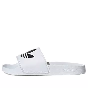 Тапочки adilette lite slides 'trefoil logo - cloud white' Adidas, белый