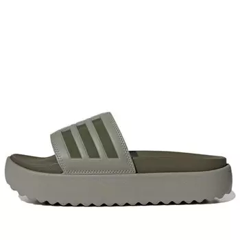 Тапочки adilette платформа слайд Adidas, серебряный