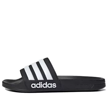 Тапочки adilette shower slide 'black white' Adidas, черный