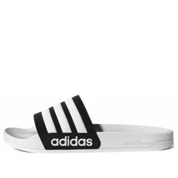 Тапочки adilette shower slide 'white black' Adidas, белый