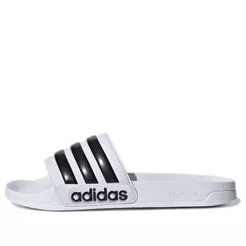 Тапочки adilette shower slide 'white black' Adidas, белый