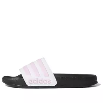 Тапочки adilette shower slide 'white clear lilac' Adidas, черный