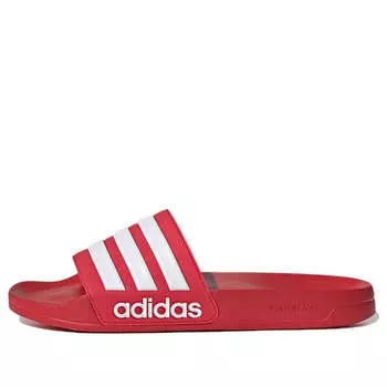 Тапочки adilette shower slides 'scarlet white' Adidas, красный