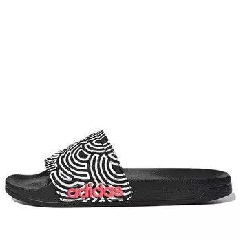 Тапочки adilette shower slipper black/white Adidas, черный
