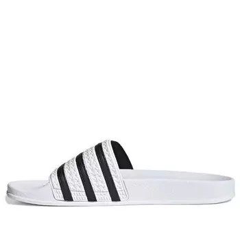 Тапочки adilette slide 'white black' Adidas, белый