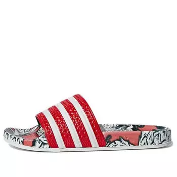 Тапочки adilette slides 'scarlet' Adidas, красный