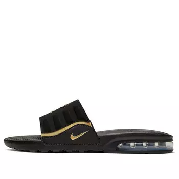 Тапочки air max camden slide 'black metallic gold' Nike, черный