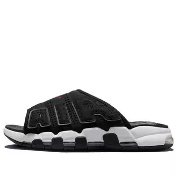 Тапочки air more uptempo slide 'black white red' Nike, черный