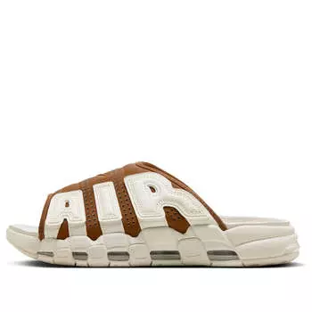 Тапочки air more uptempo slide 'light british tan' Nike, бежевый