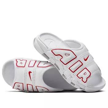 Тапочки air more uptempo slide 'white red' Nike, белый