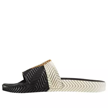 Тапочки alexander wang x aw adilette slide 'black white' Adidas, черный
