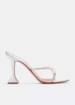 Тапочки Amina Muaddi Henson, серебряный