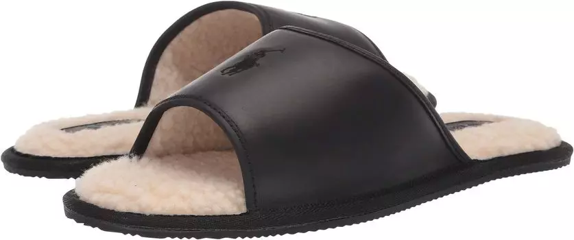 Тапочки Antero Slide Polo Ralph Lauren, черная кожа