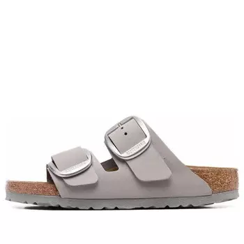 Тапочки arizona big buckle nubuck leather narrow fit 'dove gray' Birkenstock, серый