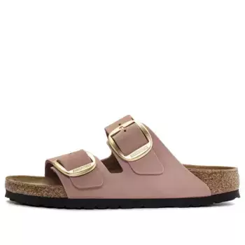 Тапочки arizona big buckle nubuck leather narrow fit sandals 'old rose' Birkenstock, розовый