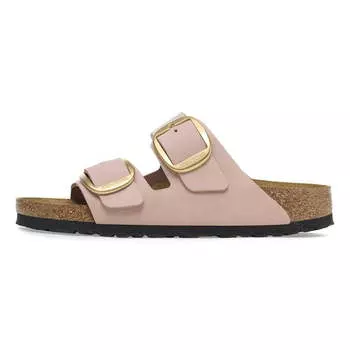 Тапочки arizona big buckle nubuck leather narrow fit sandals 'soft pink' Birkenstock, розовый