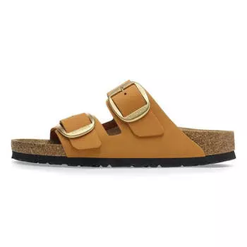 Тапочки arizona big buckle nubuck leather narrow fit sandals 'burnt orange' Birkenstock, оранжевый