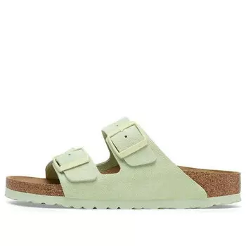 Тапочки arizona big buckle nubuk leather 'green' Birkenstock, зеленый