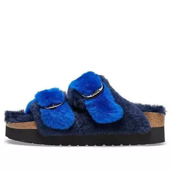 Тапочки arizona big buckle pap fur narrow fit 'ultra blue/midnight' Birkenstock, синий