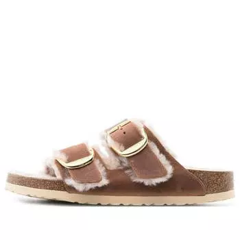Тапочки arizona big buckle shearling oiled leather narrow fit 'cognac' Birkenstock, коричневый