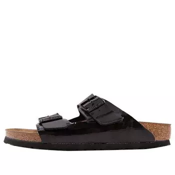 Тапочки arizona birko-flor narrow fit sandals 'black patent' Birkenstock, черный