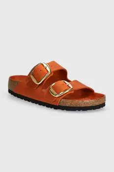 Тапочки Arizona из нубука с большой пряжкой Birkenstock, оранжевый