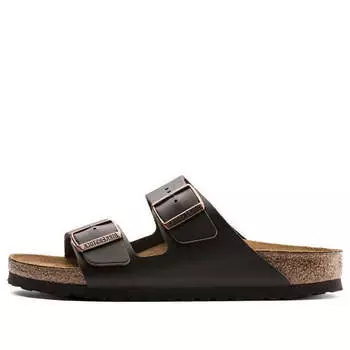 Тапочки arizona natural leather sandals 'dark brown' Birkenstock, коричневый