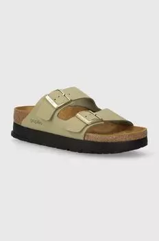 Тапочки Arizona Platform Flex x Papillio из нубука Birkenstock, зеленый