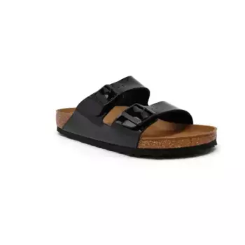 Тапочки Arizona с добавлением кожи Birkenstock, черный