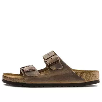 Тапочки arizona soft footbed oiled leather 'tobacco brown' Birkenstock, коричневый