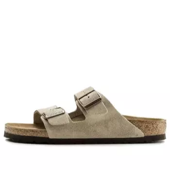 Тапочки arizona suede leather narrow fit sandals 'taupe' Birkenstock, бежевый