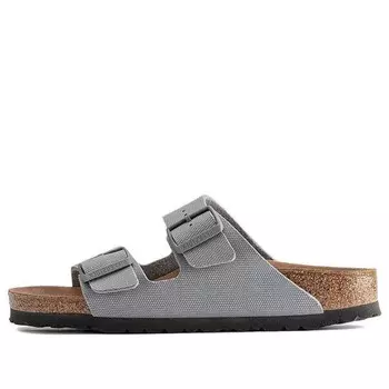 Тапочки arizona vegan men textile 'stone coin' Birkenstock, серый