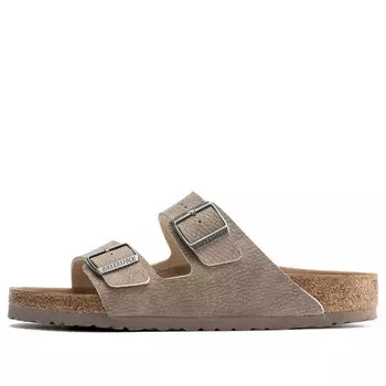Тапочки arizona vegan synthetik narrow fit sandals 'desert dust gray taupe' Birkenstock, бежевый