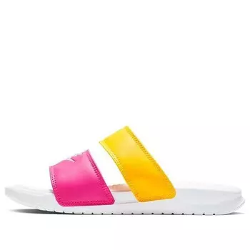 Тапочки benassi duo ultra slide 'metallic summit white' Nike, желтый