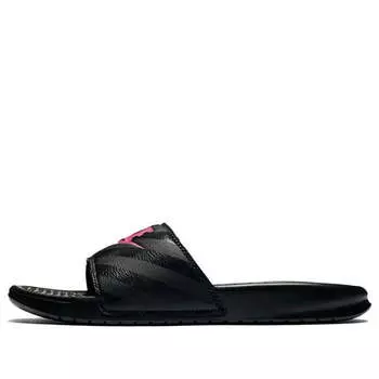 Тапочки benassi jdi 'black vivid pink' Nike, черный