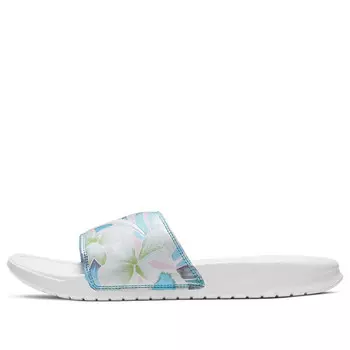 Тапочки benassi jdi floral flowers white blue slippers 'white blue' Nike, белый