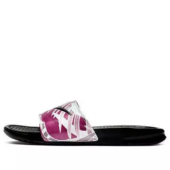 Тапочки benassi jdi print 'black active fuchsia' Nike, черный
