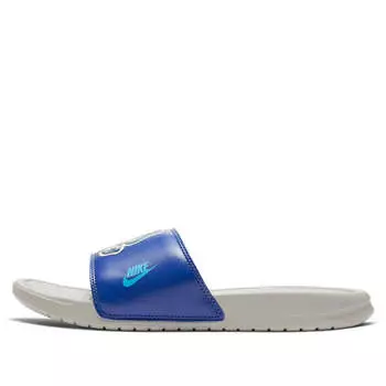 Тапочки benassi jdi print slide 'hiker cartoon - light bone' Nike, белый