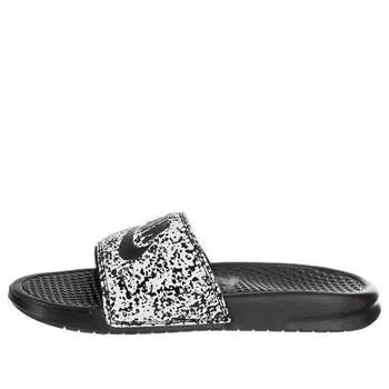 Тапочки benassi jdi print 'white black' Nike, черный