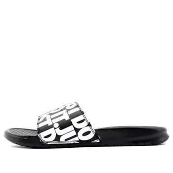 Тапочки benassi jdi print 'white' Nike, черный